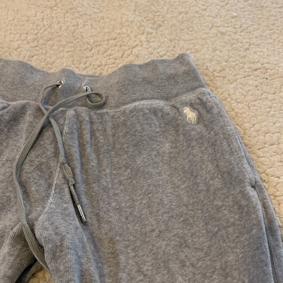 Polo Ralph Lauren grey velour sweatsuit hoodie size s p and pants size xs tp - Picture 6 of 10